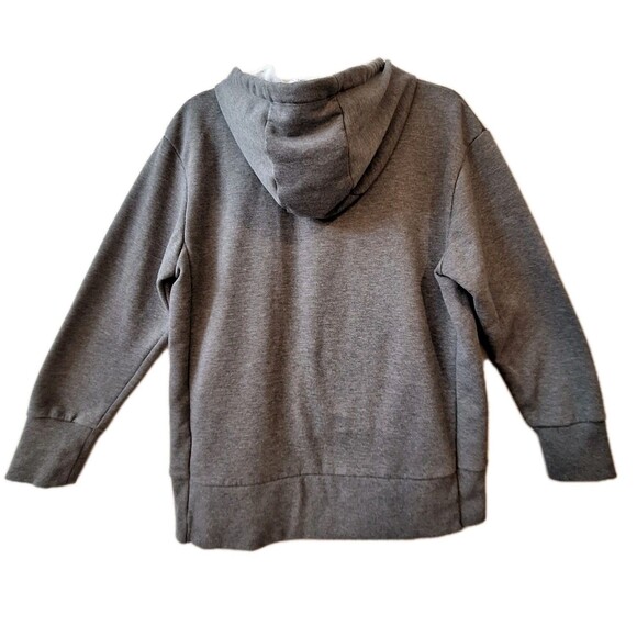 Nike Sportswear Womens Fleece Gray Pullover Hoodie Size Small Asymetrical Hem - Picture 2 of 5